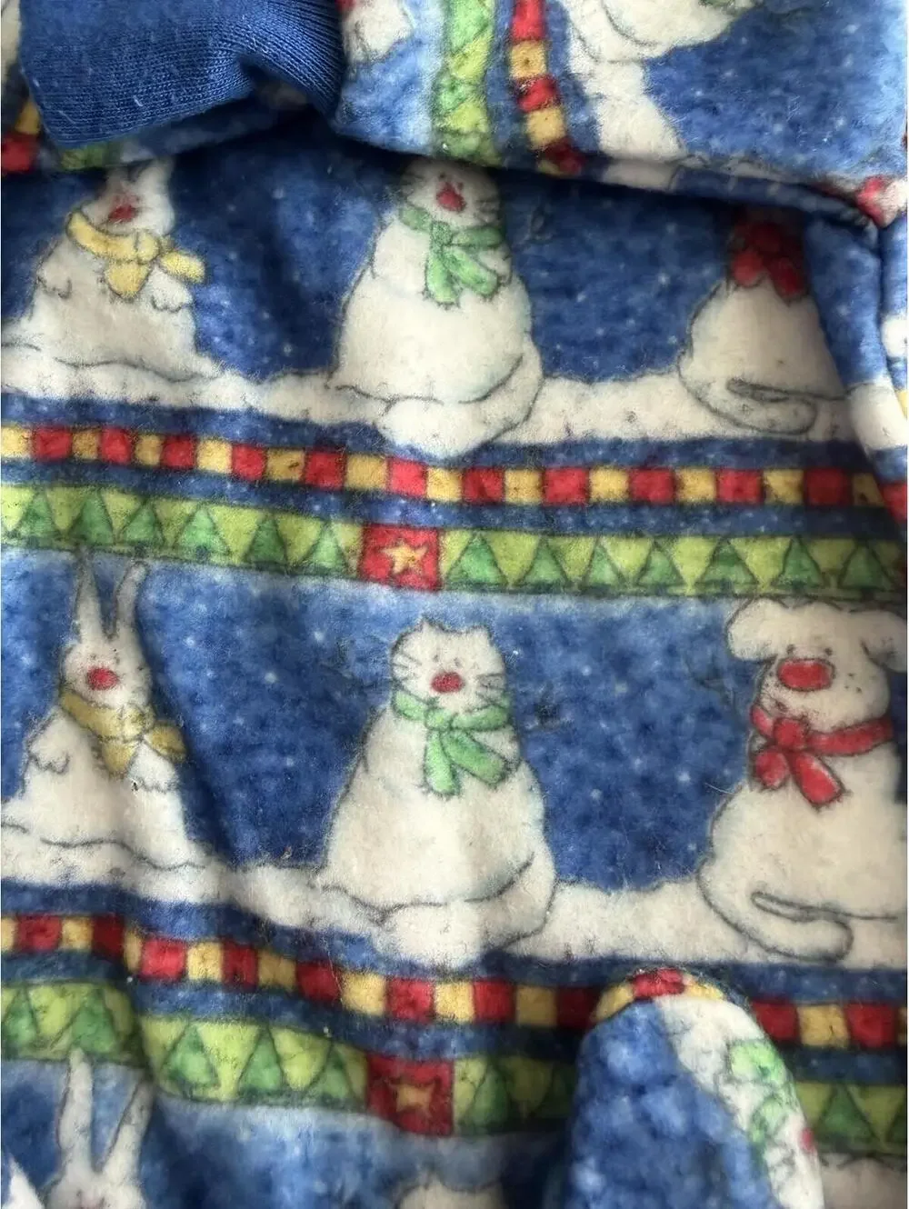 Vintage Carter's Baby Fleece Footed Sleeper with Snowman Print 0-3m